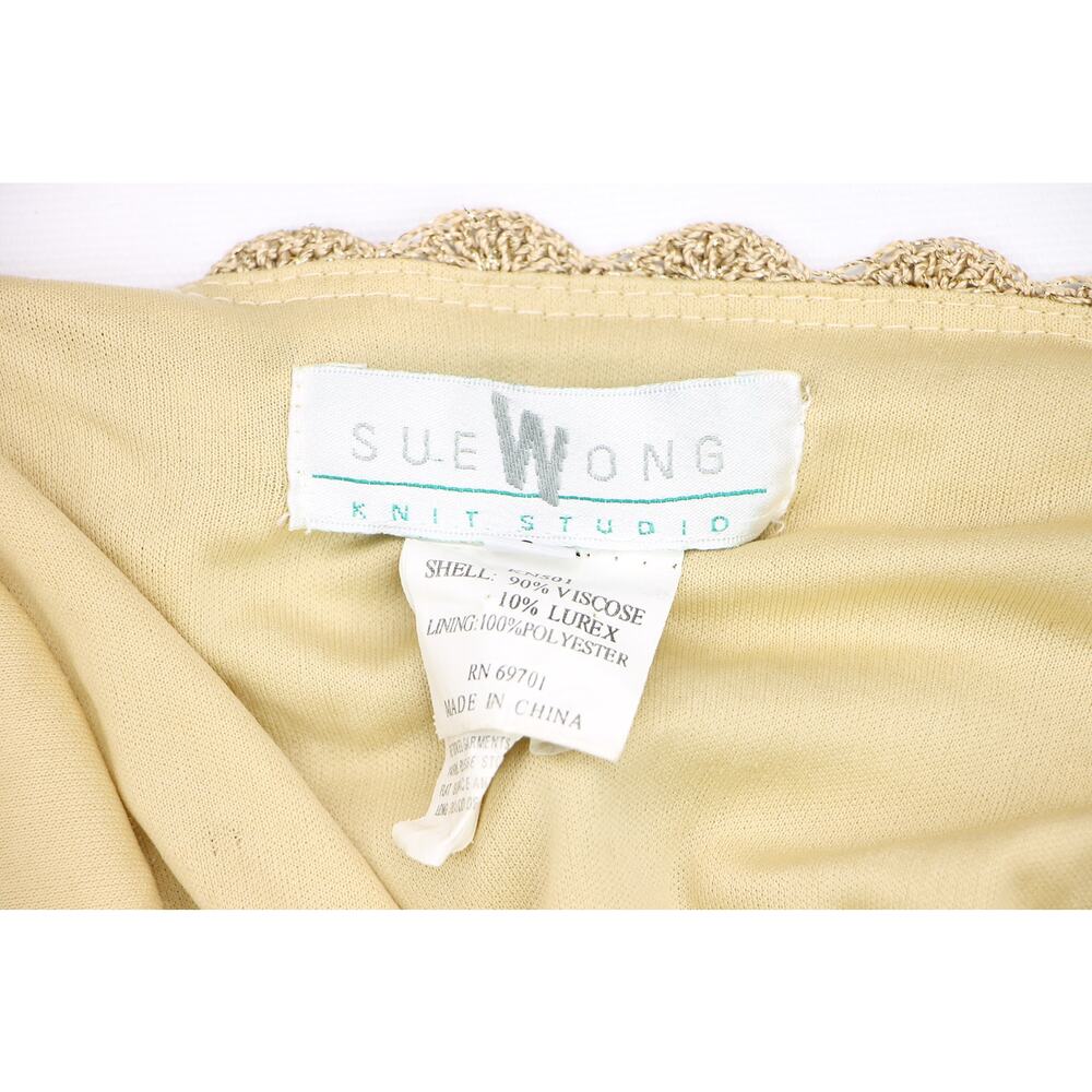 Vintage Sue Wong Granny Crochet Knit Spaghetti Dress S - Picture 7 of 12